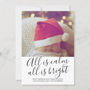 All Is Calm All Is Bright Personalised Christmas Holiday Card