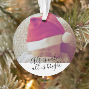All Is Calm All Is Bright Personalised Christmas Ornament