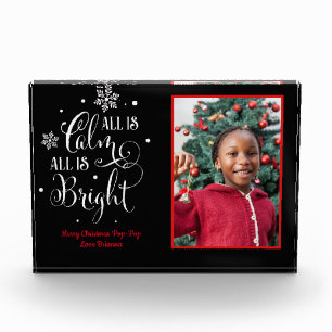 All is Calm/Christmas Quote/ Acrylic Gift Photo Block