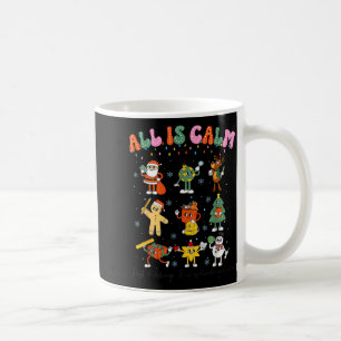 All Is Calm Kindergarten Teacher Christmas Teach M Coffee Mug