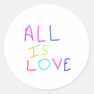 All is love rainbow colourful pride LGBTQ gay june Classic Round Sticker