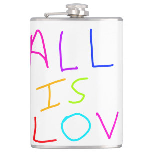 All is love rainbow colourful pride LGBTQ gay june Hip Flask
