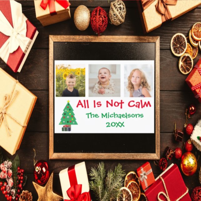 All Is Not Calm Christmas Photo Collage Holiday Postcard (Creator Uploaded)