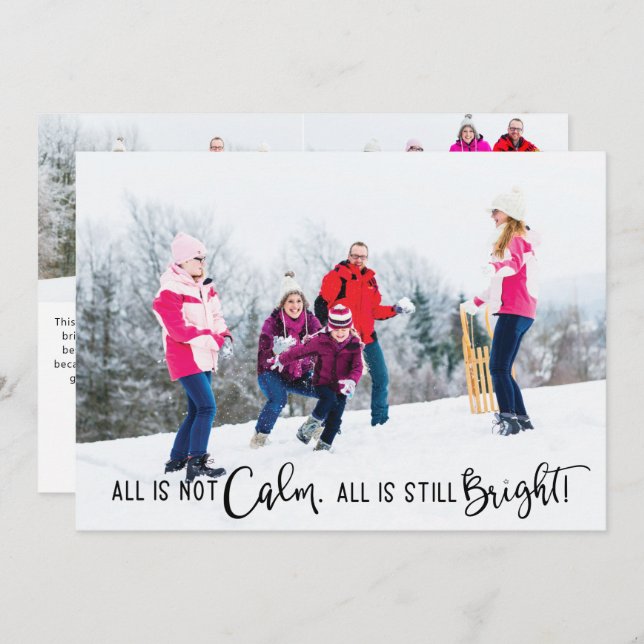 All is Not Calm Holiday Funny Photo Card (Front/Back)