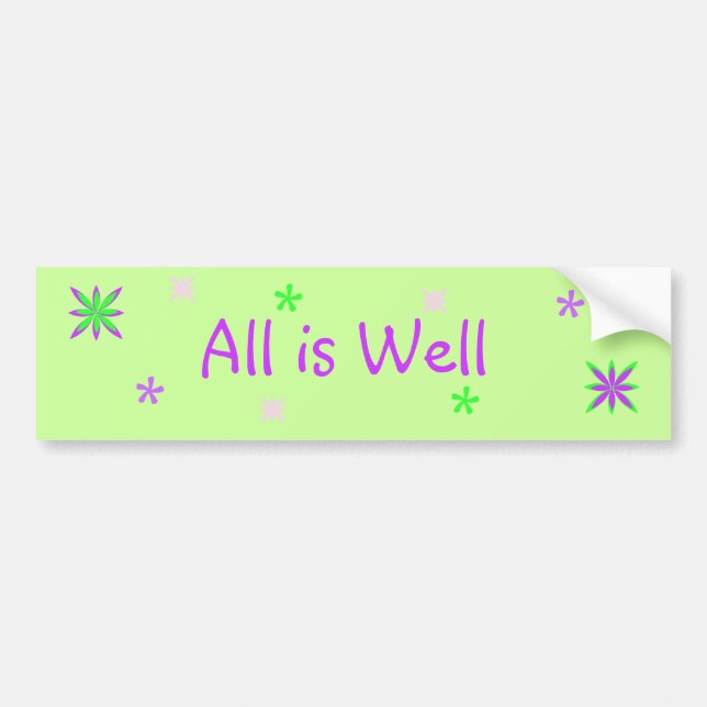 All is Well Bumper Sticker with stars! (Front)