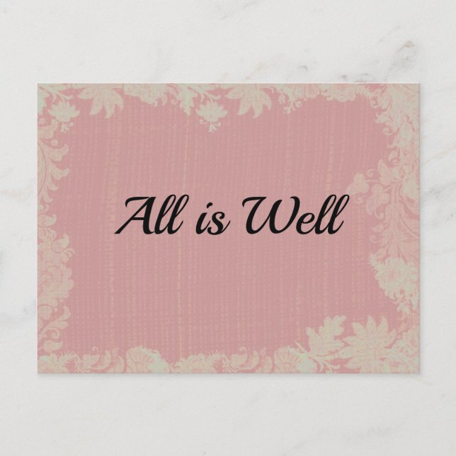 All is Well Quote Postcard (Front)
