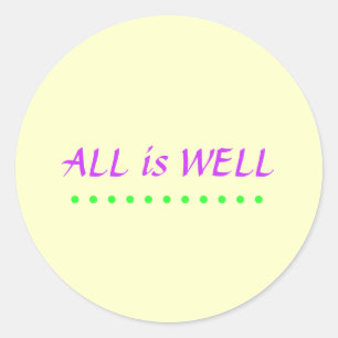 All is Well sticker yellow