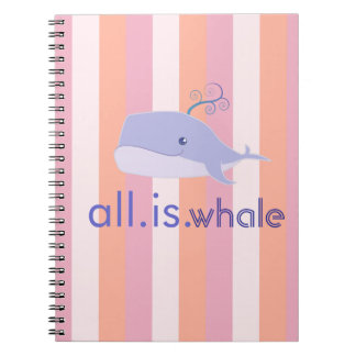 All is Whale (Blue, Pink Stripes) Notebook