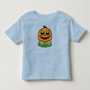 All Jacked Up on Halloween Candy Funny Pumpkin Toddler T-Shirt