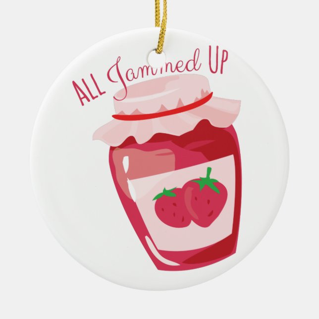 All Jammed Up Ceramic Ornament (Front)