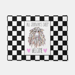 "All Jehovah's Sheep Welcome" Doormat