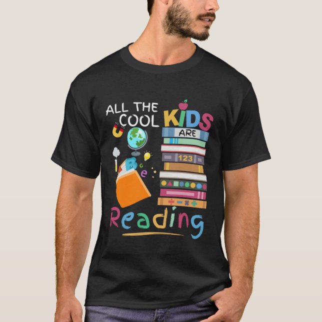 All Kids Are Reading Retro Read Book  Boys Girls T-Shirt (Front)