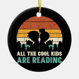 All Kids Are Reading Retro Read Book Lover Boys Gi Ceramic Ornament