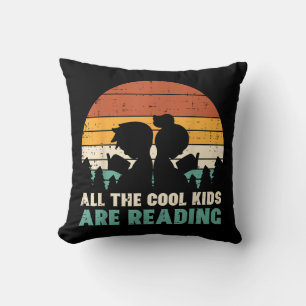 All Kids Are Reading Retro Read Book Lover Boys Gi Cushion