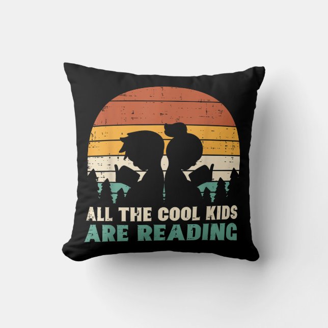 All Kids Are Reading Retro Read Book Lover Boys Gi Cushion (Front)