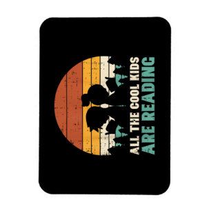 All Kids Are Reading Retro Read Book Lover Boys Gi Magnet
