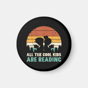 All Kids Are Reading Retro Read Book Lover Boys Gi Magnet