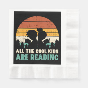 All Kids Are Reading Retro Read Book Lover Boys Gi Napkin