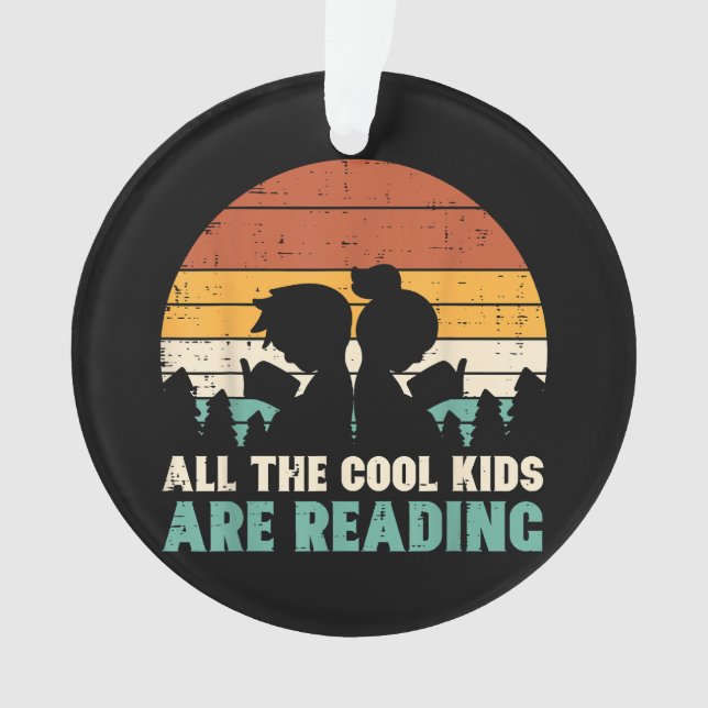All Kids Are Reading Retro Read Book Lover Boys Gi Ornament (Front)