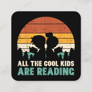 All Kids Are Reading Retro Read Book Lover Boys Gi Square Business Card