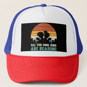 All Kids Are Reading Retro Read Book Lover Boys Gi Trucker Hat