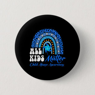 All Kids- Pinwheel Blue Rainbow Child Abuse Awaren 6 Cm Round Badge
