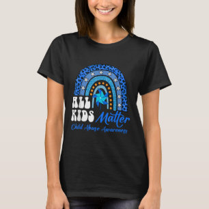 All Kids- Pinwheel Blue Rainbow Child Abuse Awaren T-Shirt