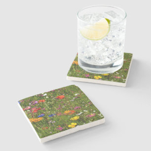 all kind of beautiful flowers stone coaster