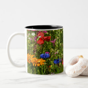all kind of beautiful flowers Two-Tone coffee mug