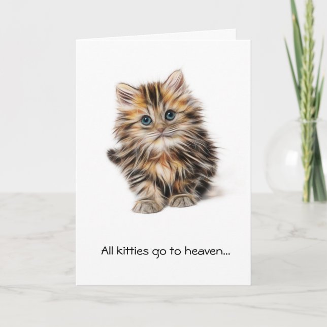 All kitties in heaven sympathy cat greeting card (Front)