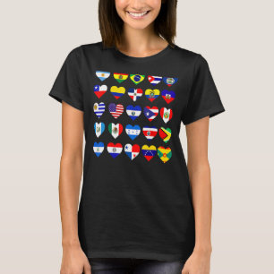 All Latin American Flags Countries Hispanic Herita T-Shirt