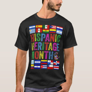 All Latin American Flags Latino Hispanic Heritage T-Shirt