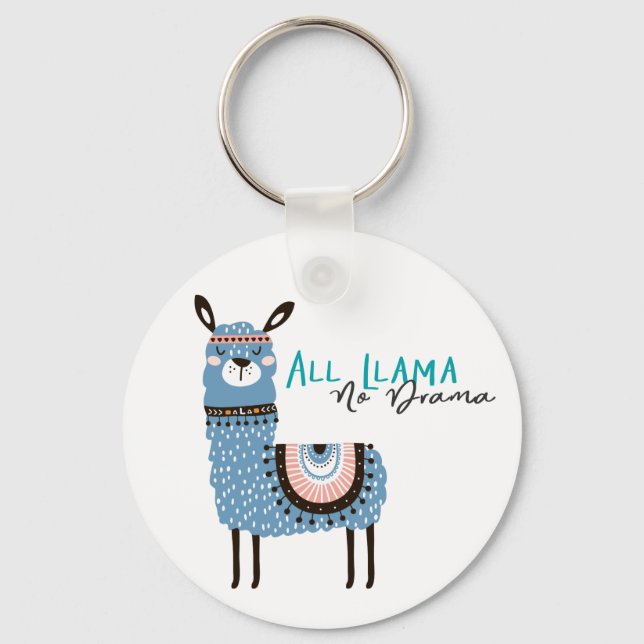 All Llama No Drama Key Ring (Front)