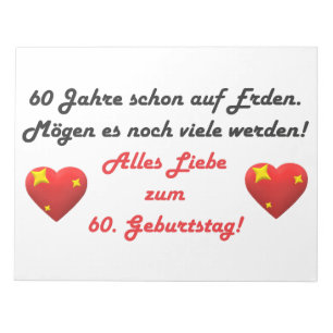 All love 60th birthday saying notepad