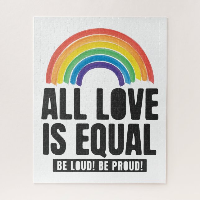 All Love Is Equal Pride LGBT Equal Rights Rainbow  Jigsaw Puzzle (Vertical)