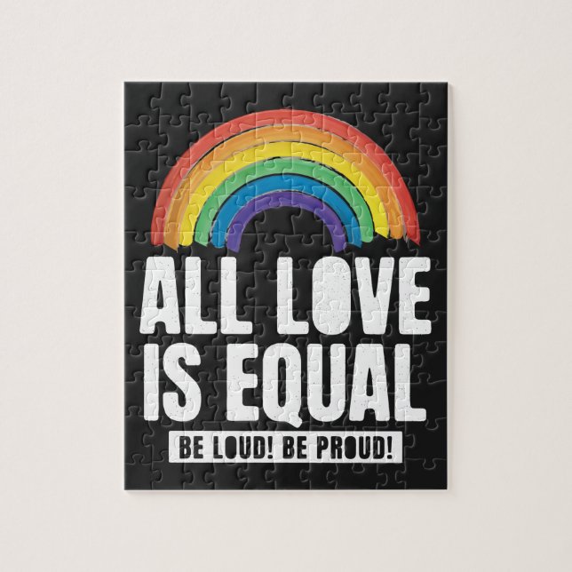 All Love Is Equal Pride LGBT Equal Rights Rainbow Jigsaw Puzzle (Vertical)