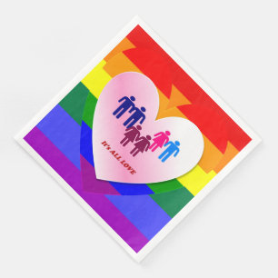 All Love Pride Heart Couples Napkin