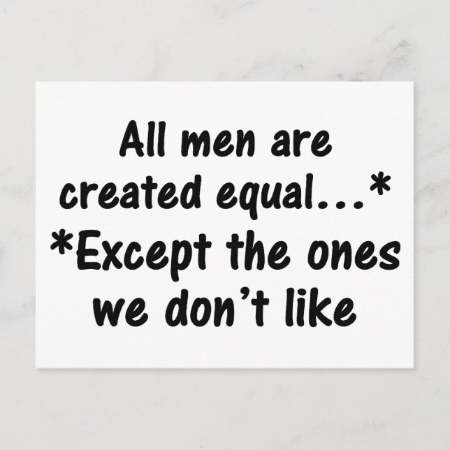 All men are created equal 2 postcard (Front)