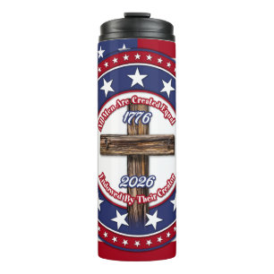All Men Are Created Equal Endowed Rugged Cross Fl Thermal Tumbler