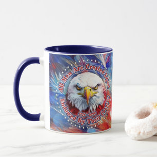 All Men Are Created Equal Red Eagle and Fireworks Mug