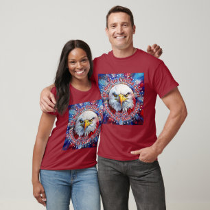 All Men Are Created Equal Red Eagle and Fireworks T-Shirt