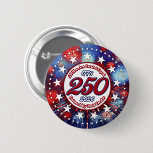 All Men Are Created Graphic Fireworks Burst White 6 Cm Round Badge