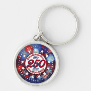 All Men Are Created Graphic Fireworks Burst White Key Ring