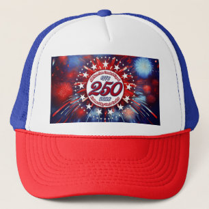 All Men Are Created Graphic Fireworks Burst White Trucker Hat