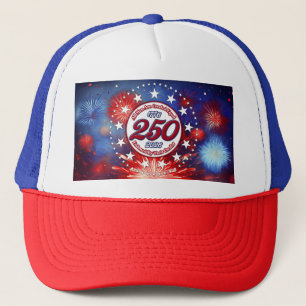 All Men Are Created Graphic Fireworks Burst White Trucker Hat