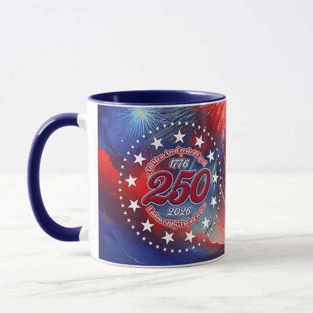 All Men Are Created Graphics Fireworks Clouds Mug (Left)