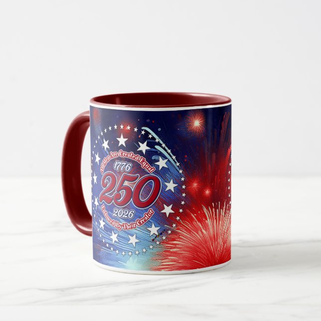 All Men Are Created Graphics Fireworks Clouds Mug (Front Left)