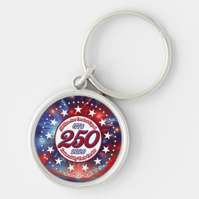 All Men Are Created Graphics Fireworks Clouds Wh Key Ring (Front)