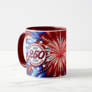 All Men Are Graphic Fireworks Red White Blue White Mug