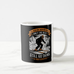 All men created equal go skiing in their seventies coffee mug